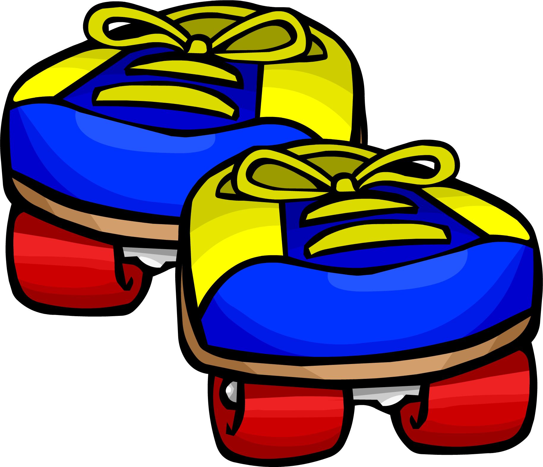 Blue Rollerskates Clipart (1828x1573), Png Download