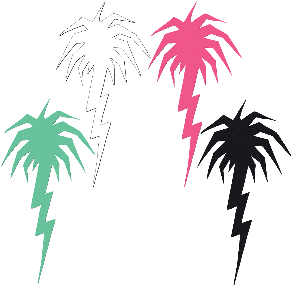 Lightning Palm Tree Diecut Sticker Pack Clipart (1024x1024), Png Download