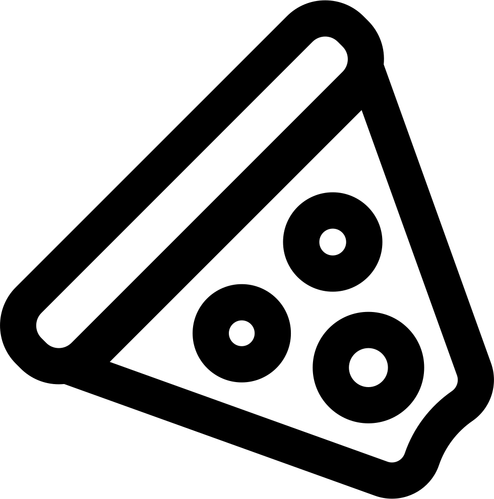 Pizza Triangular Bitten Piece Outline Comments Clipart (980x990), Png Download