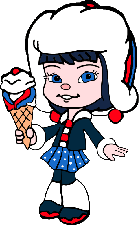 Adorabeezle Winterpop With Her Ice Cream Clipart (484x777), Png Download