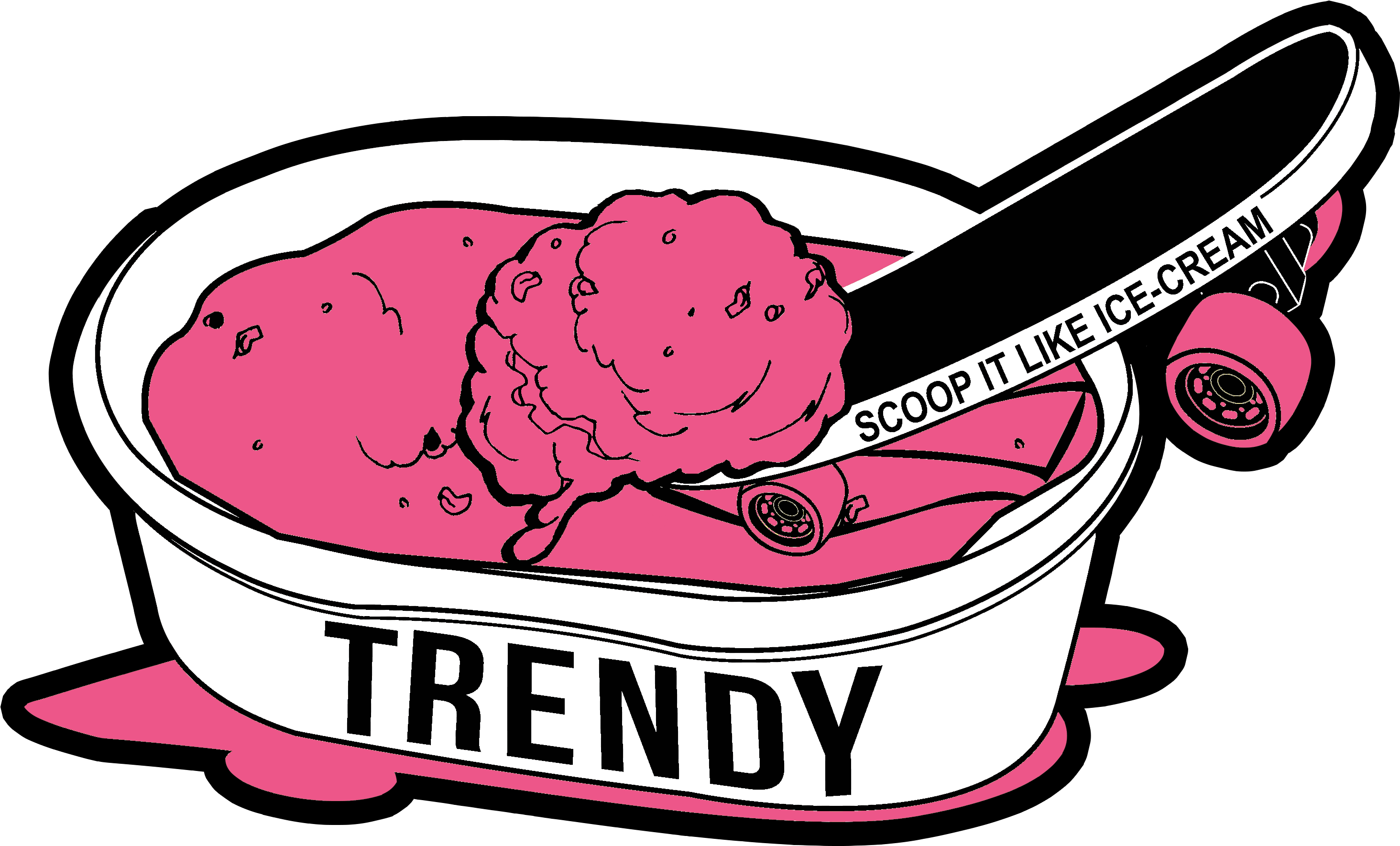 Scoop It Like Ice Cream Stawberry Border Clipart (3000x1990), Png Download