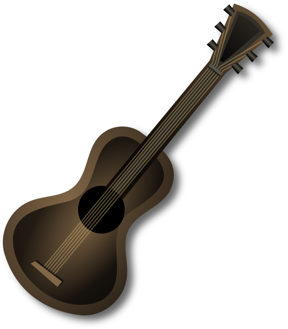 Brown Guitar Clipart (958x1092), Png Download
