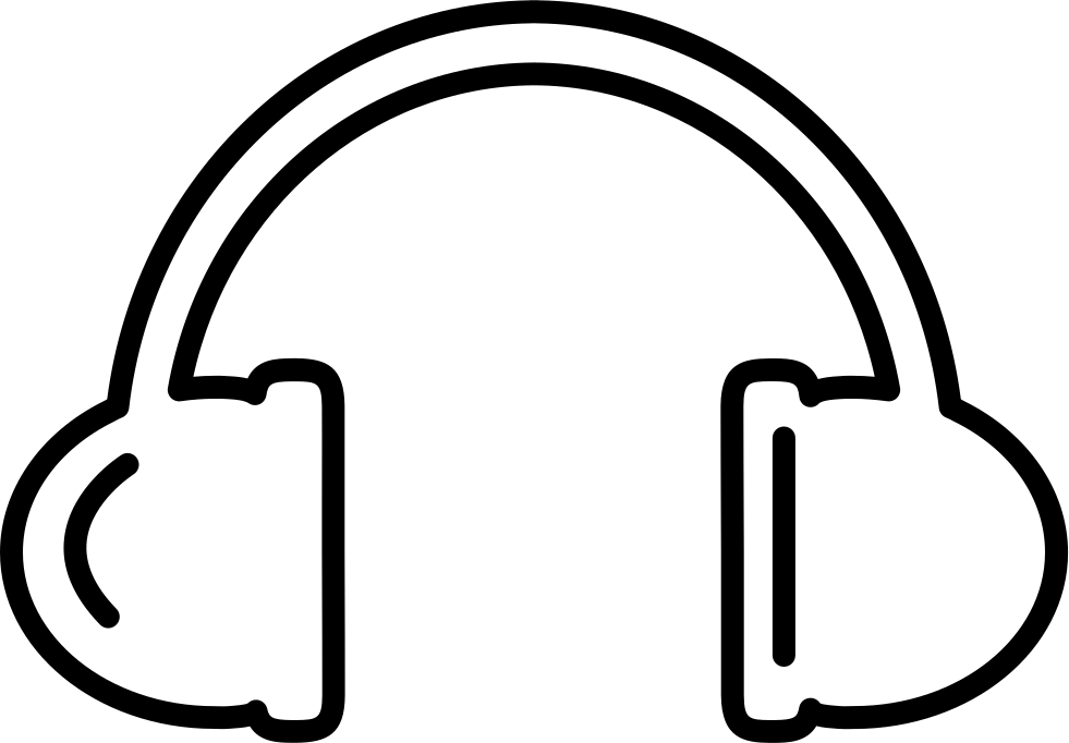 Headphones Outline Svg Png Icon Free Download Clipart (981x682), Png Download