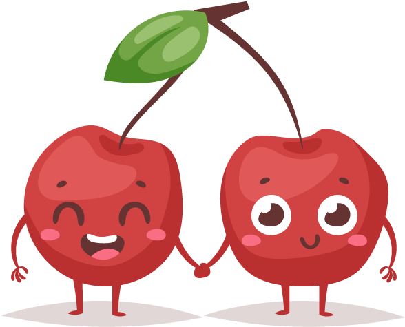 Cherry Friends Clipart (618x618), Png Download