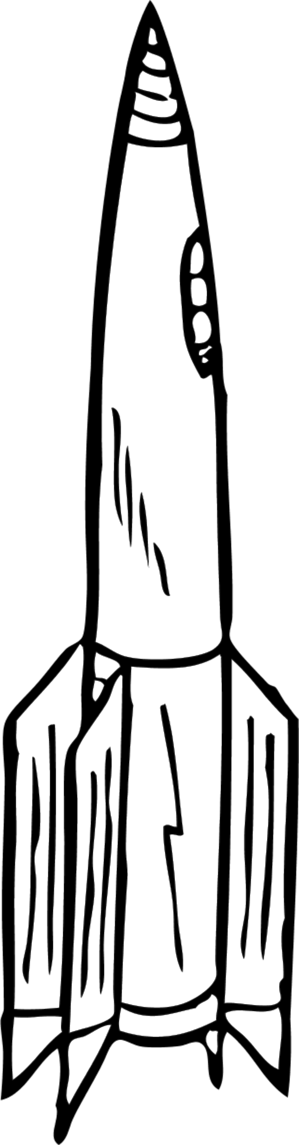 Rocket Free Download Best X Amp Gallery - Clip Art Black And White Rocket - Png Download (300x1146), Png Download