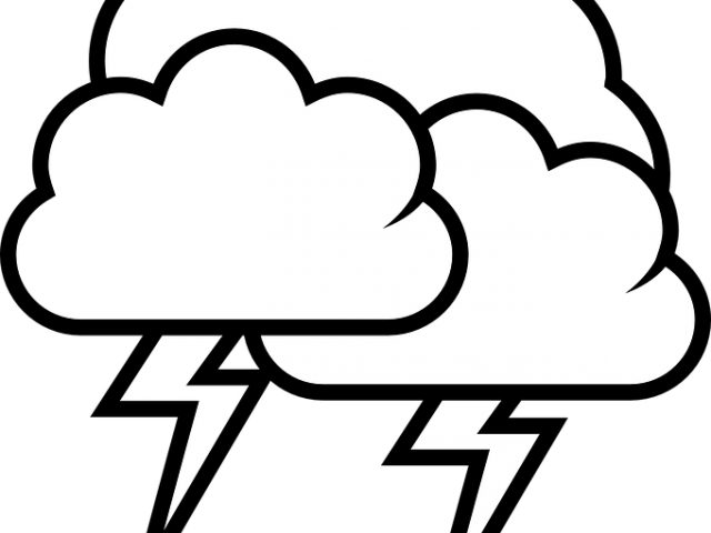Rain Clipart Lighting - Rainy Day Clipart Black And White - Png Download (640x480), Png Download