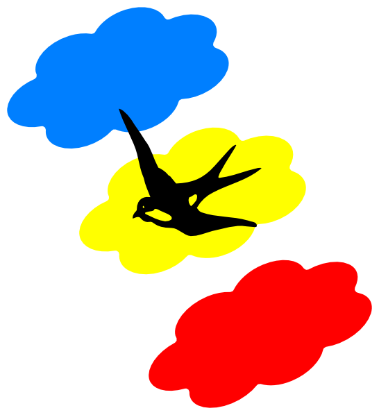 Swallow Colored Clouds Svg Clip Arts 546 X 598 Px - Png Download (546x598), Png Download