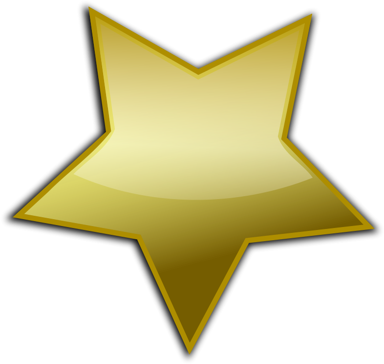 Free Gold Button 014 - Gold Star Vector Png Clipart (800x757), Png Download