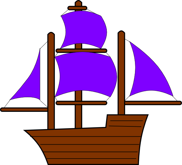 Sailboat Clipart Purple - Png Download (600x543), Png Download