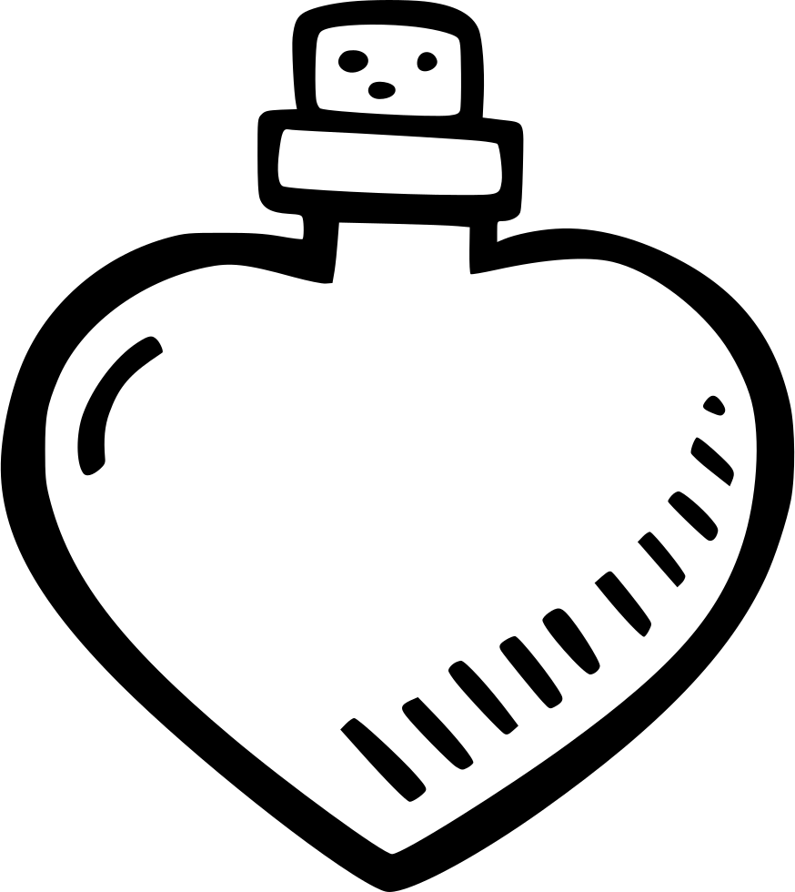 Potion Black And White Png Clip Art Royalty Free Stock - Love Potion Free Svg Transparent Png (874x980), Png Download