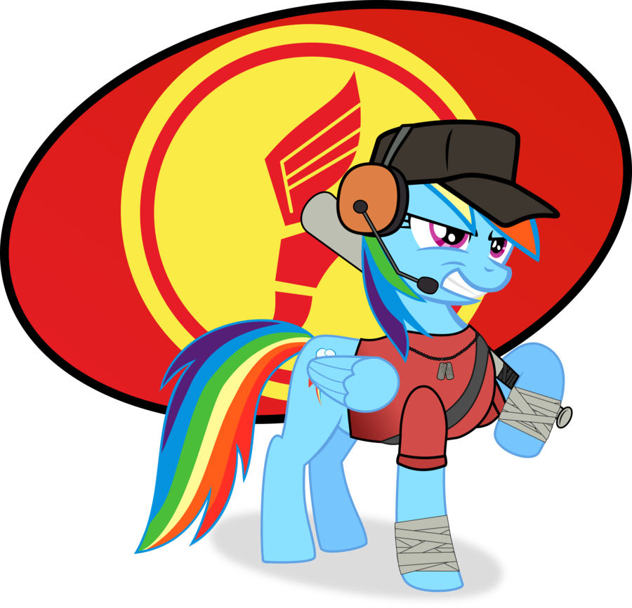 Rainbow Dash Twilight Sparkle Clip Art Cartoon Fictional - Rainbow Dash Scout Tf2 - Png Download (900x866), Png Download