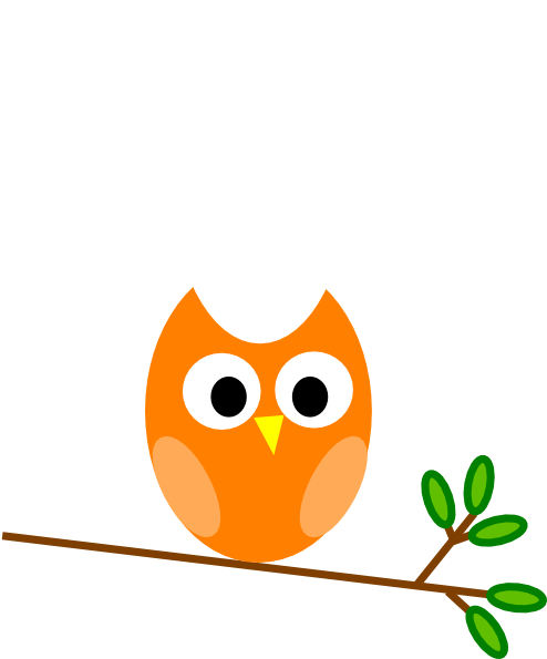 Snowy Owl Clipart Cute Little Cartoon - Orange Owl Cartoon - Png Download (558x594), Png Download