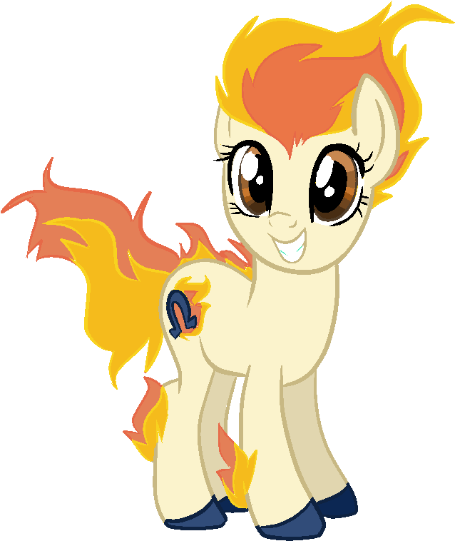Paintsplatter, Cute, Grin, Happy, Mane Of Fire, Pokémon, - My Little Pony Ponyta Clipart (672x785), Png Download