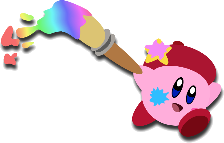 Kirby And The Rainbow By Gamingdylan On - Cartoon Clipart (735x470), Png Download