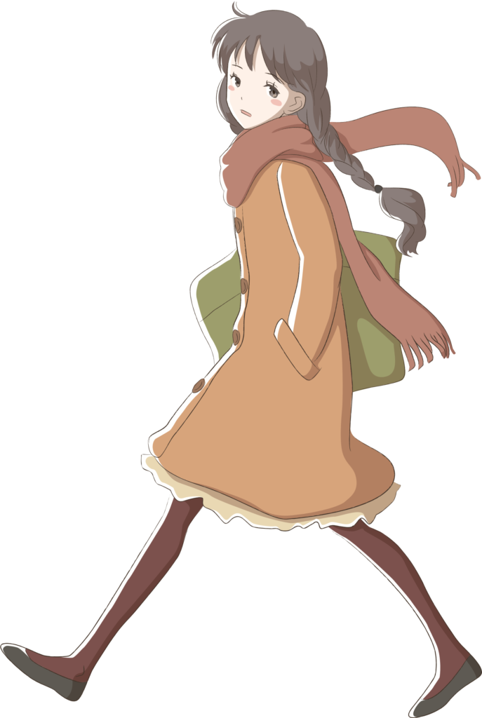 Cartoon Drawing Anime Manga Public Domain - Anime Girl Walking Png Clipart (503x750), Png Download