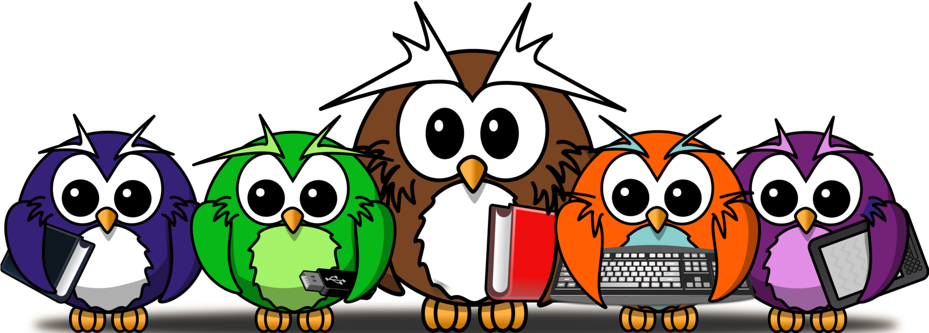 Little Owl Painting Line Art Cartoon - Cartoon Owl Shower Curtain Clipart (1875x750), Png Download