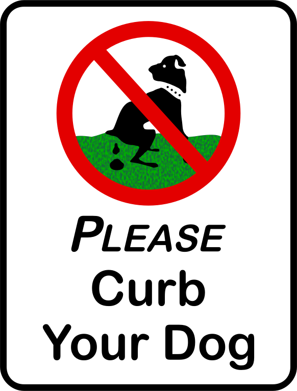Download Symbols Of No Entry Clipart Dog Clip Art Dog - Please Curb Your Dog - Png Download (582x764), Png Download