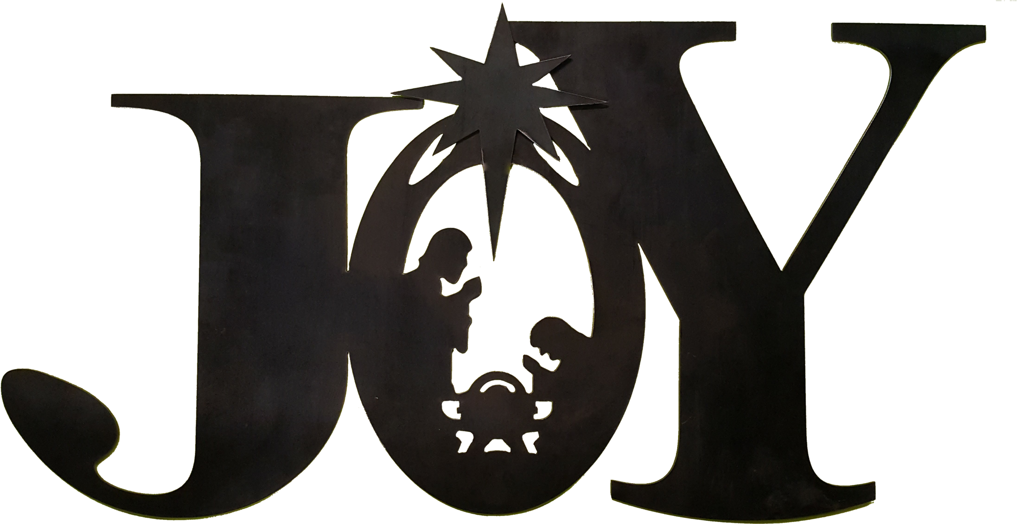 Metal Art Joy V=1491335818 - Joy Nativity Clipart - Png Download (2048x1052), Png Download