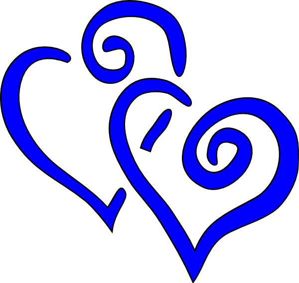 Royal Blue Intertwined Hearts Clipart (600x567), Png Download
