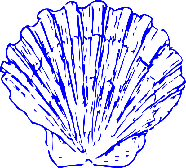 Royal Blue Seashell Svg Clip Arts 600 X 544 Px - Png Download (600x544), Png Download