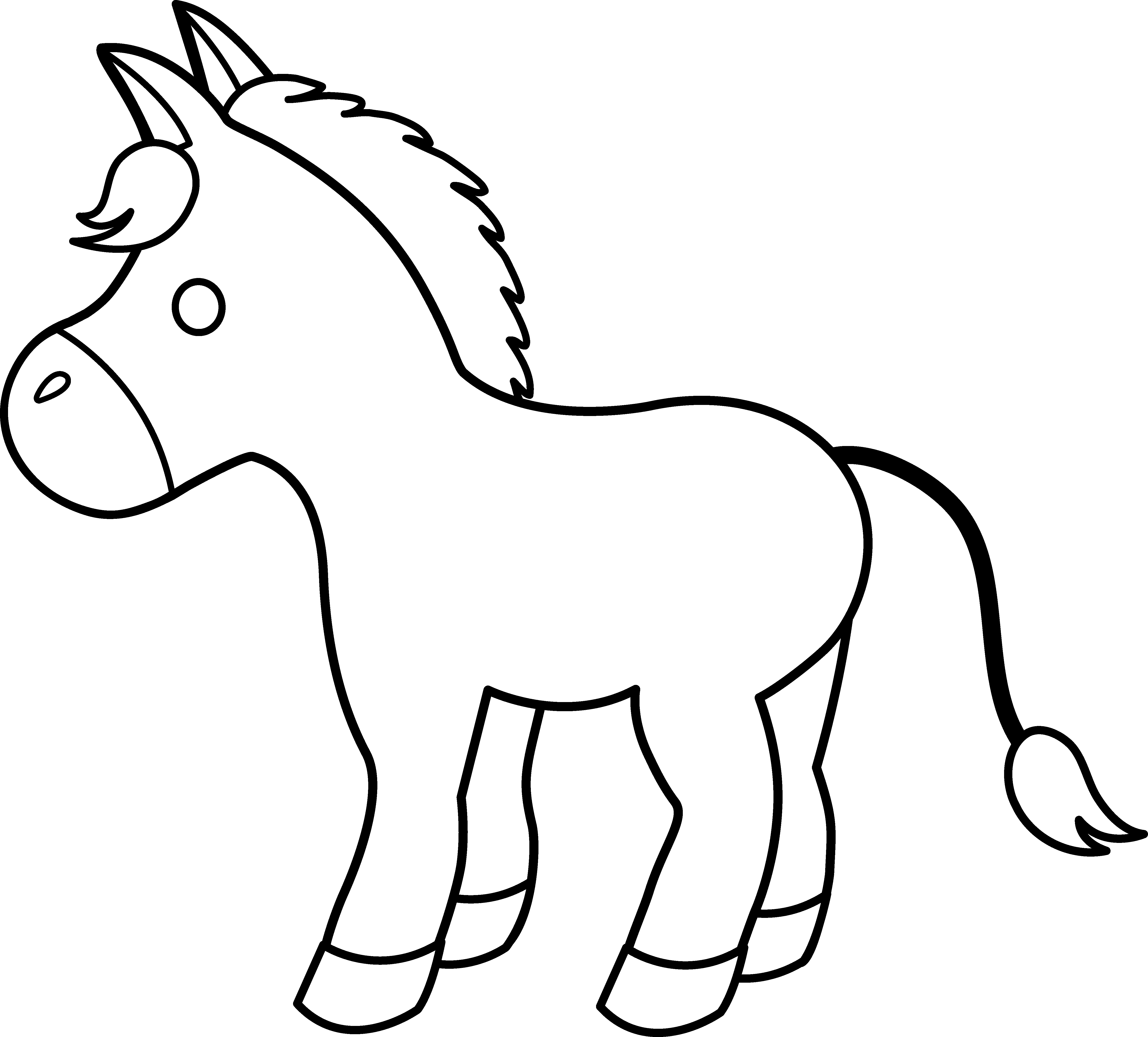 Coloring Page Eskayalitim Free - Foal Black And White Clipart (5281x4771), Png Download