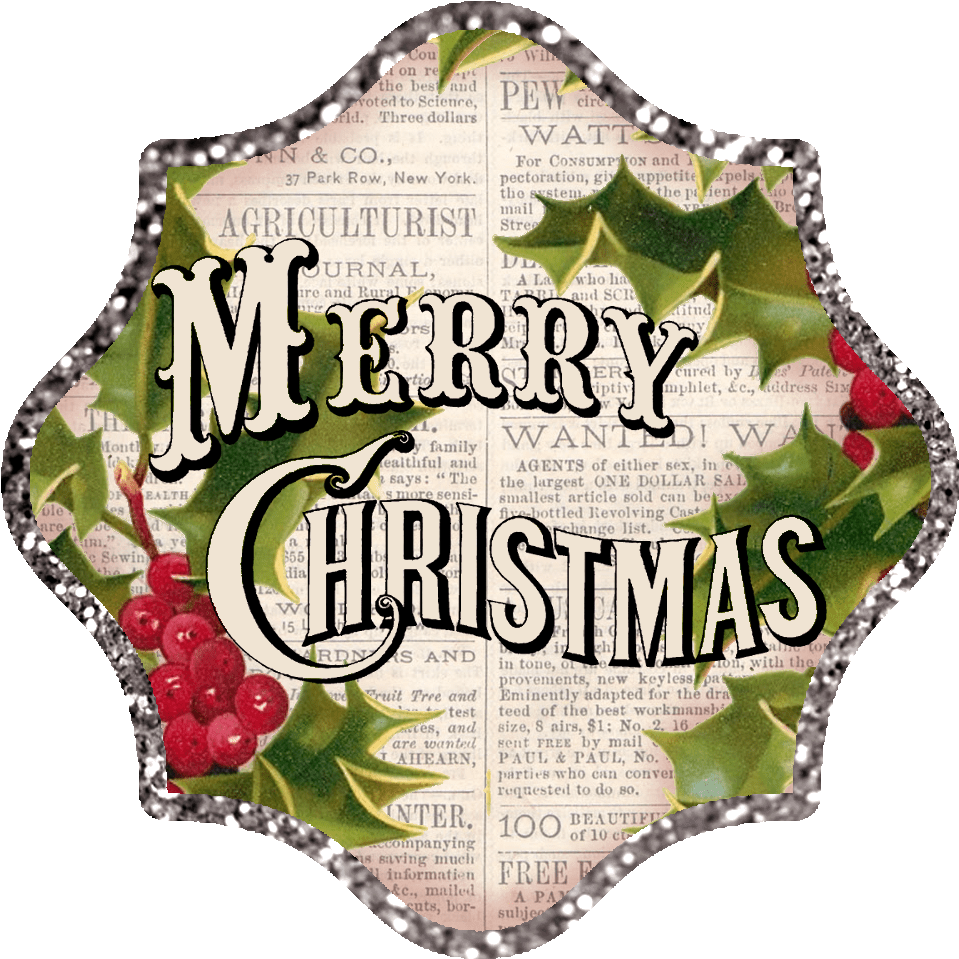 Vintage Merry Christmas Clip Art - Png Download (1008x1016), Png Download