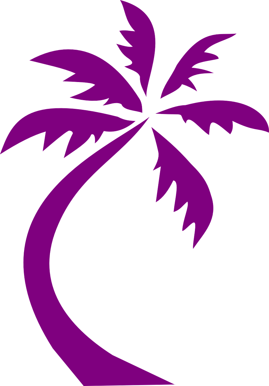 Palm Tree Clipart Detailed - Purple Palm Tree Silhouette - Png Download (503x720), Png Download