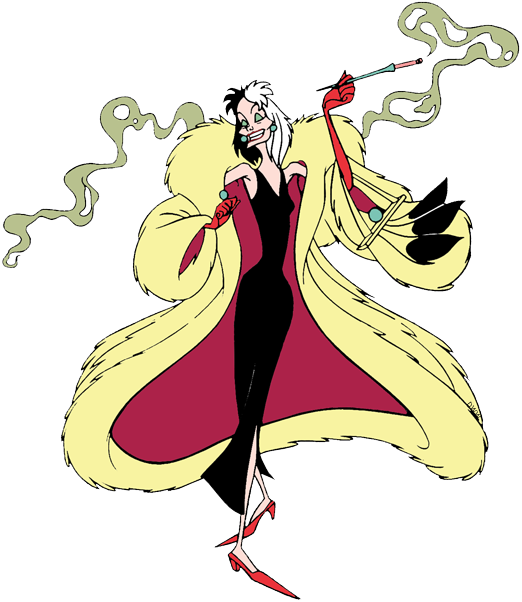Back To 101 Dalmatians Clip Art Menu - Cruella De Vil Animated - Png Download (522x602), Png Download