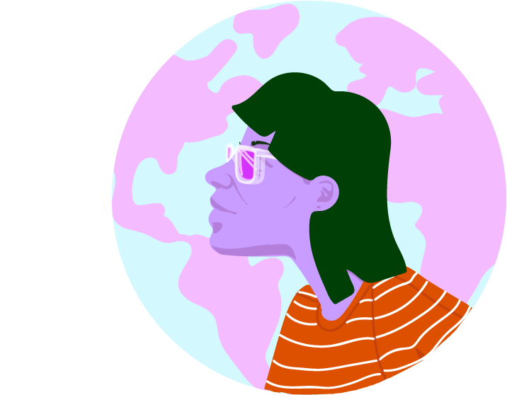 Girl-globe Clipart (960x760), Png Download