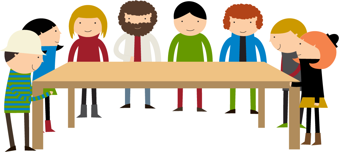 People Around Table Clipart (1093x492), Png Download