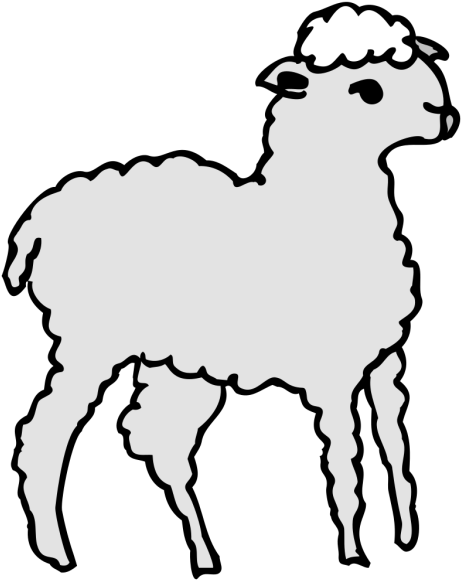 Drawn Lamb Fluffy Sheep Clipart (574x720), Png Download