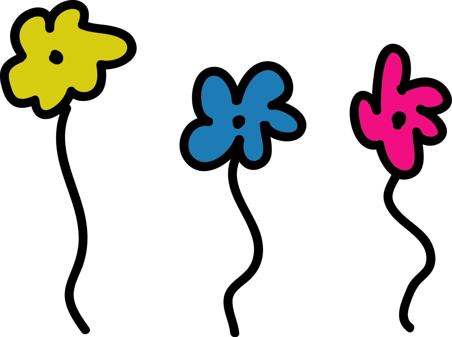 3 Daisy Drawing Style Png Clipart Transparent Png (1569x1171), Png Download