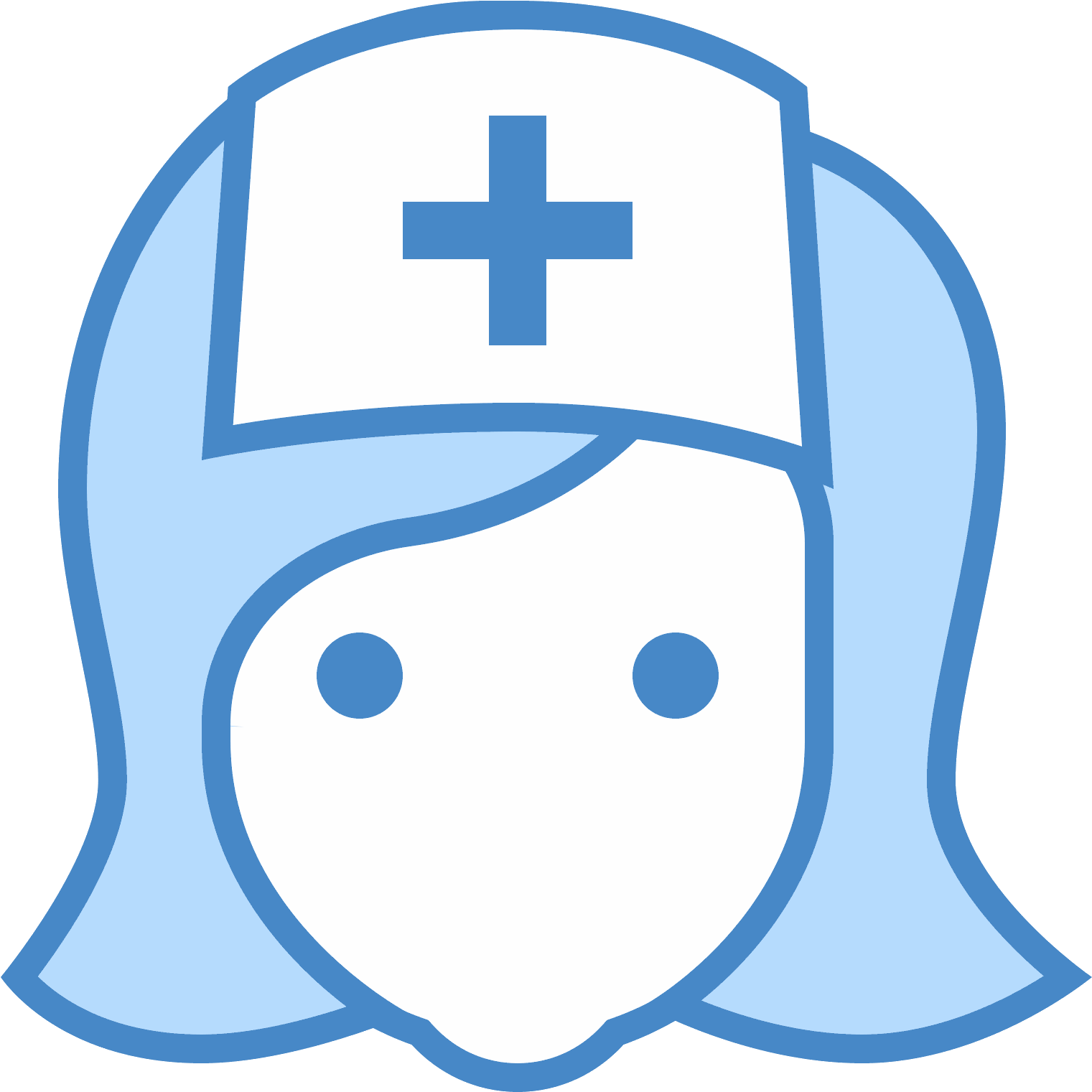 This Is An Image Of The Front Of A Nurse's Face Clipart (1600x1600), Png Download