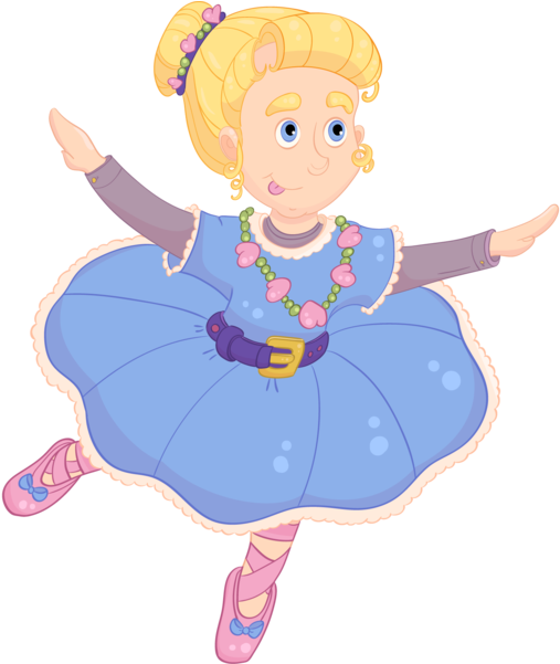 Ballerina Flat Design Vector Postcard Illustration Clipart (800x600), Png Download