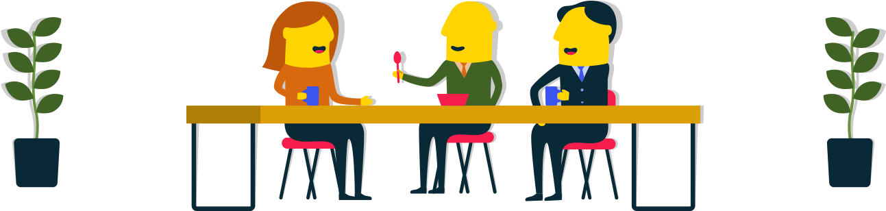 People Sitting At A Table Clipart (1298x325), Png Download