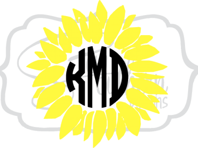 Sunflower Clipart Monogram - Png Download (640x480), Png Download