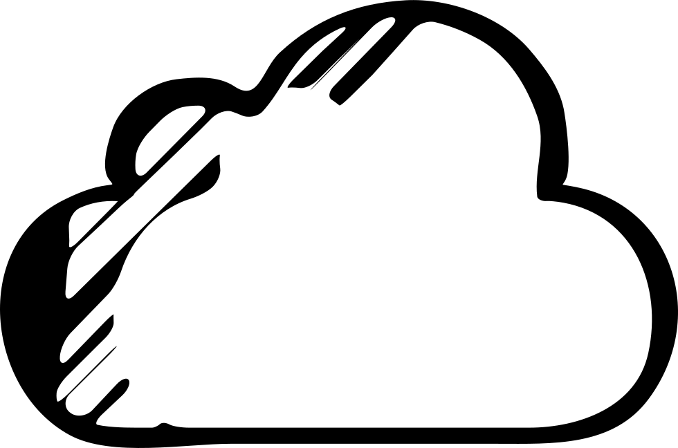 Cloud Sketched Symbol Of Internet Comments Clipart (980x648), Png Download
