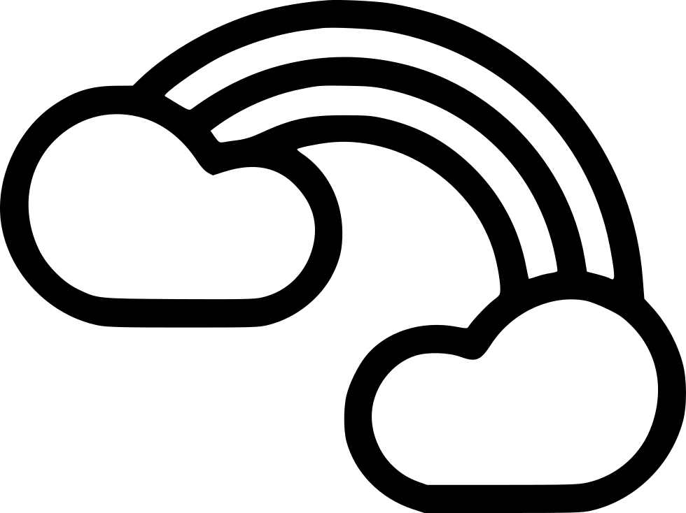 Cloud Clouds Rainbow Sky Colorful Comments Clipart (980x734), Png Download