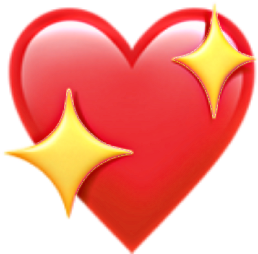Cute Heart Shiny Sparkle Shinyheart Sparkelheart Red Clipart (1024x1024), Png Download
