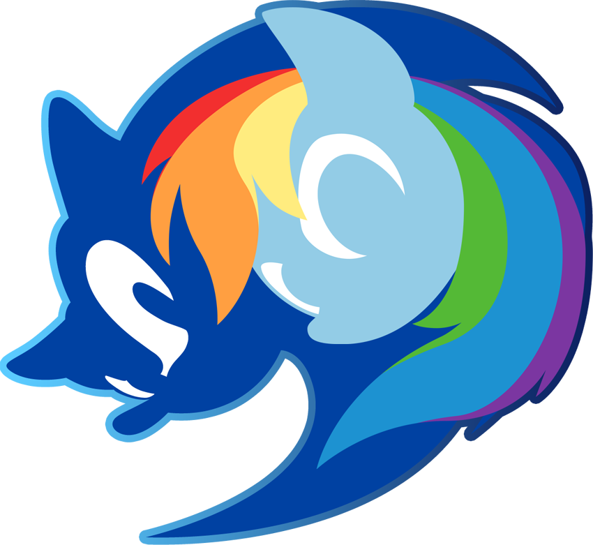 Sonic And Rainbow Dash Clipart (850x781), Png Download