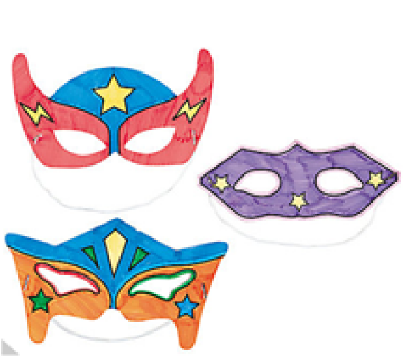 Color Your Own Superhero Masks Clipart (800x800), Png Download