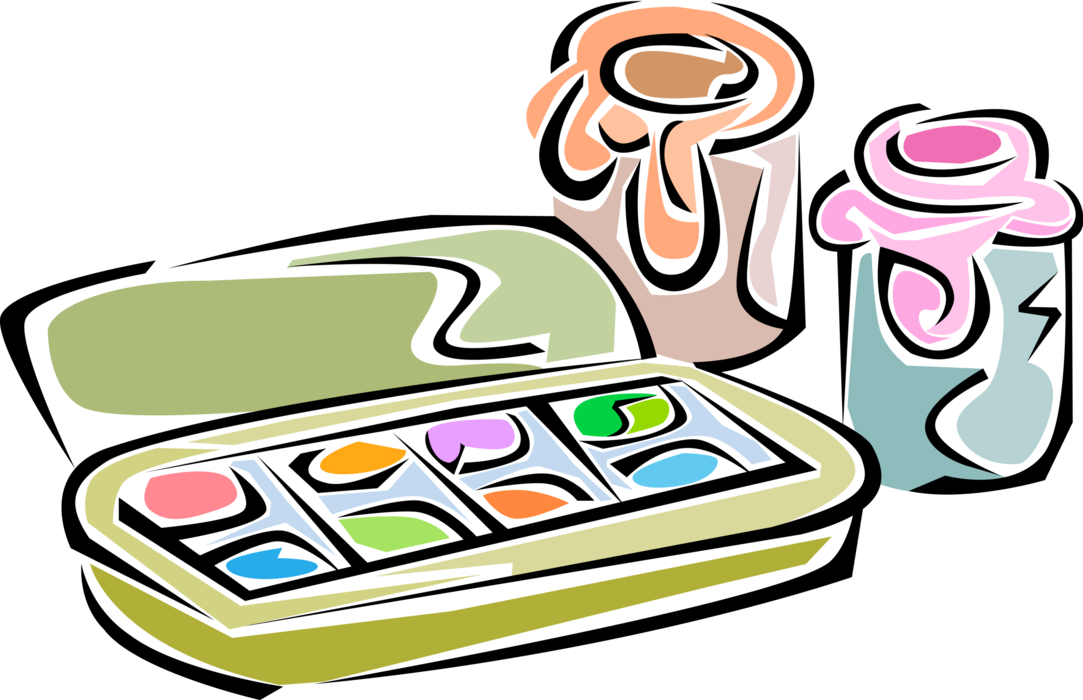 Vector Illustration Of Visual Arts Watercolor Paint Clipart (1083x700), Png Download