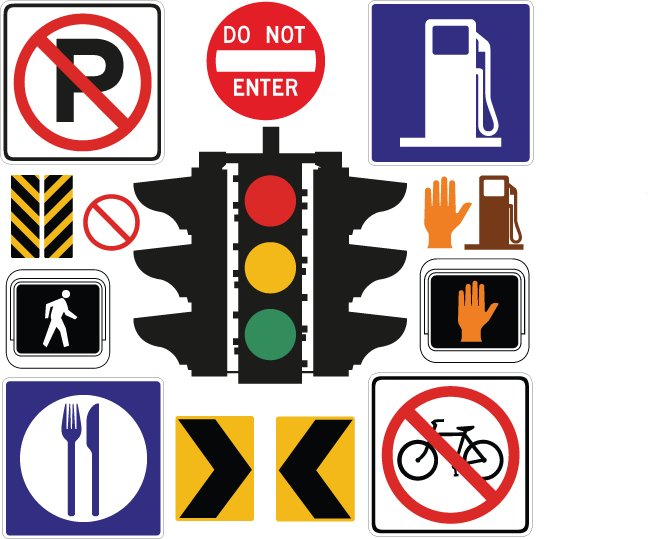 530 Street Signs And Icons Clipart (648x539), Png Download