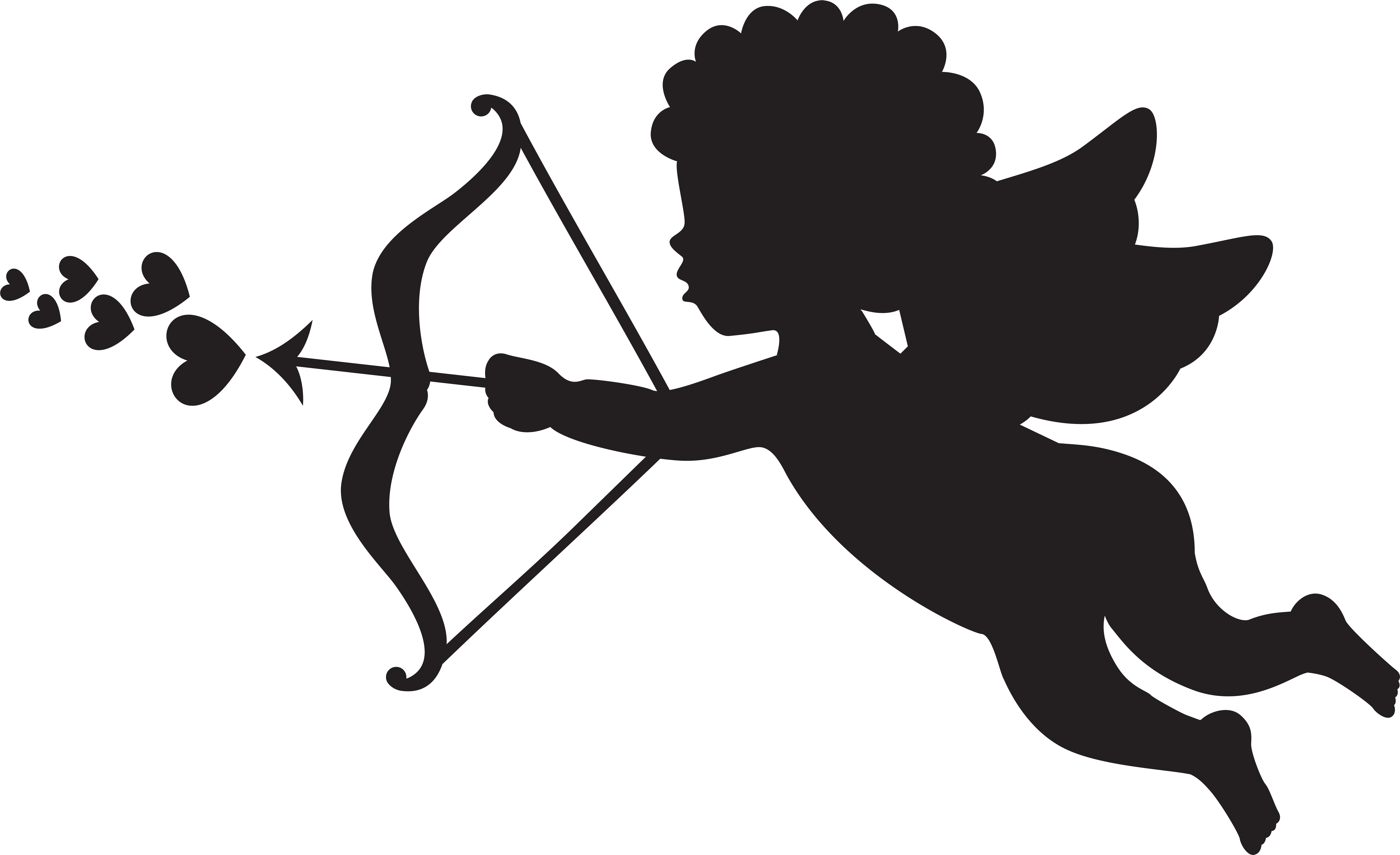 Cupid Silhouette Png Clip Art Transparent Png (7879x4812), Png Download