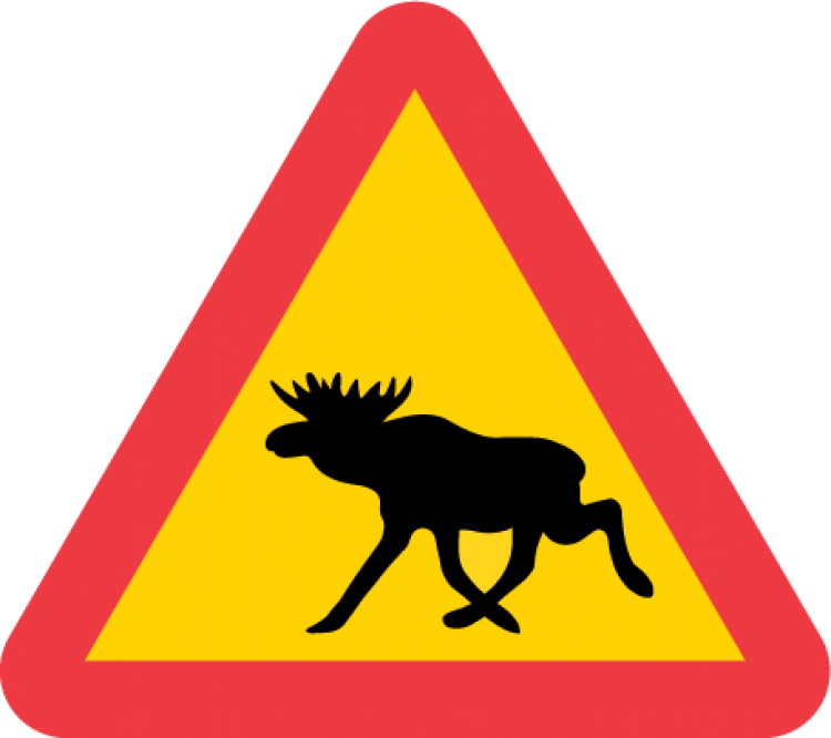 Varning För Älg I Dator Och Mobil Clipart (750x666), Png Download