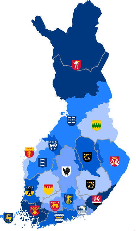 Die Regionen In Finnland Clipart (440x744), Png Download