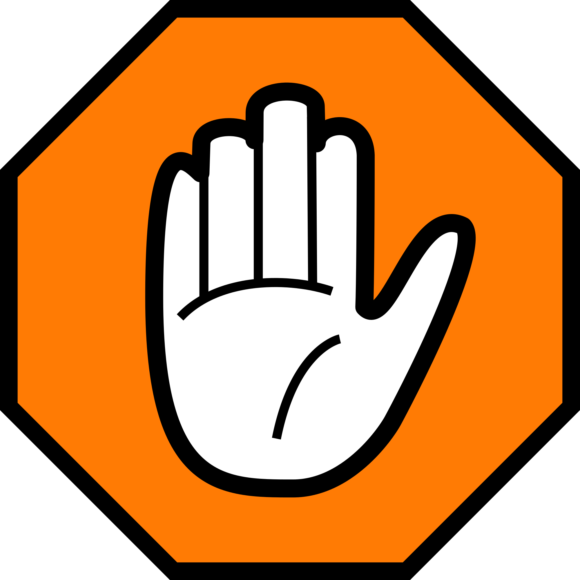Stop Hand Orange Clipart - Full Size Clipart (#2719444) - PinClipart