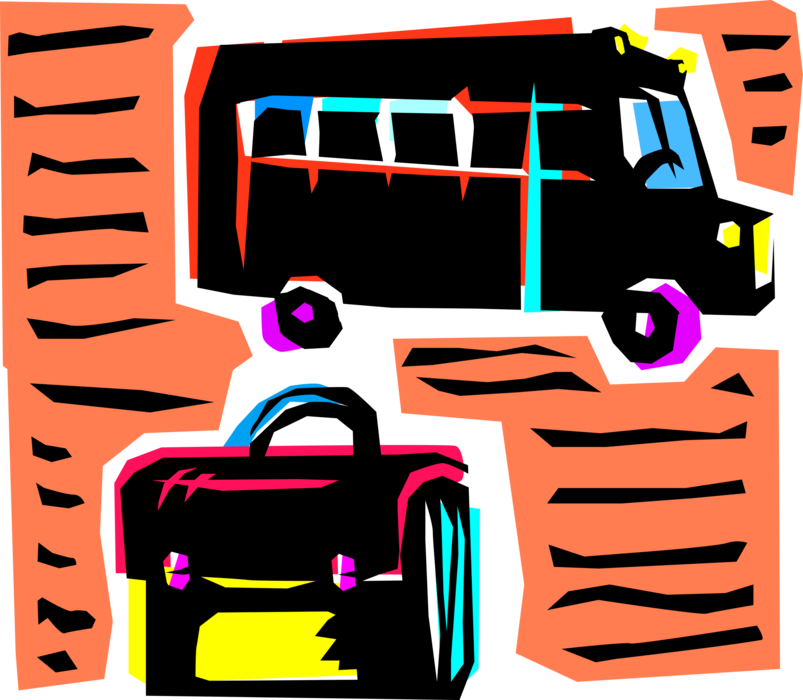 Vector Illustration Of Schoolbus Or School Bus Used Clipart (803x700), Png Download