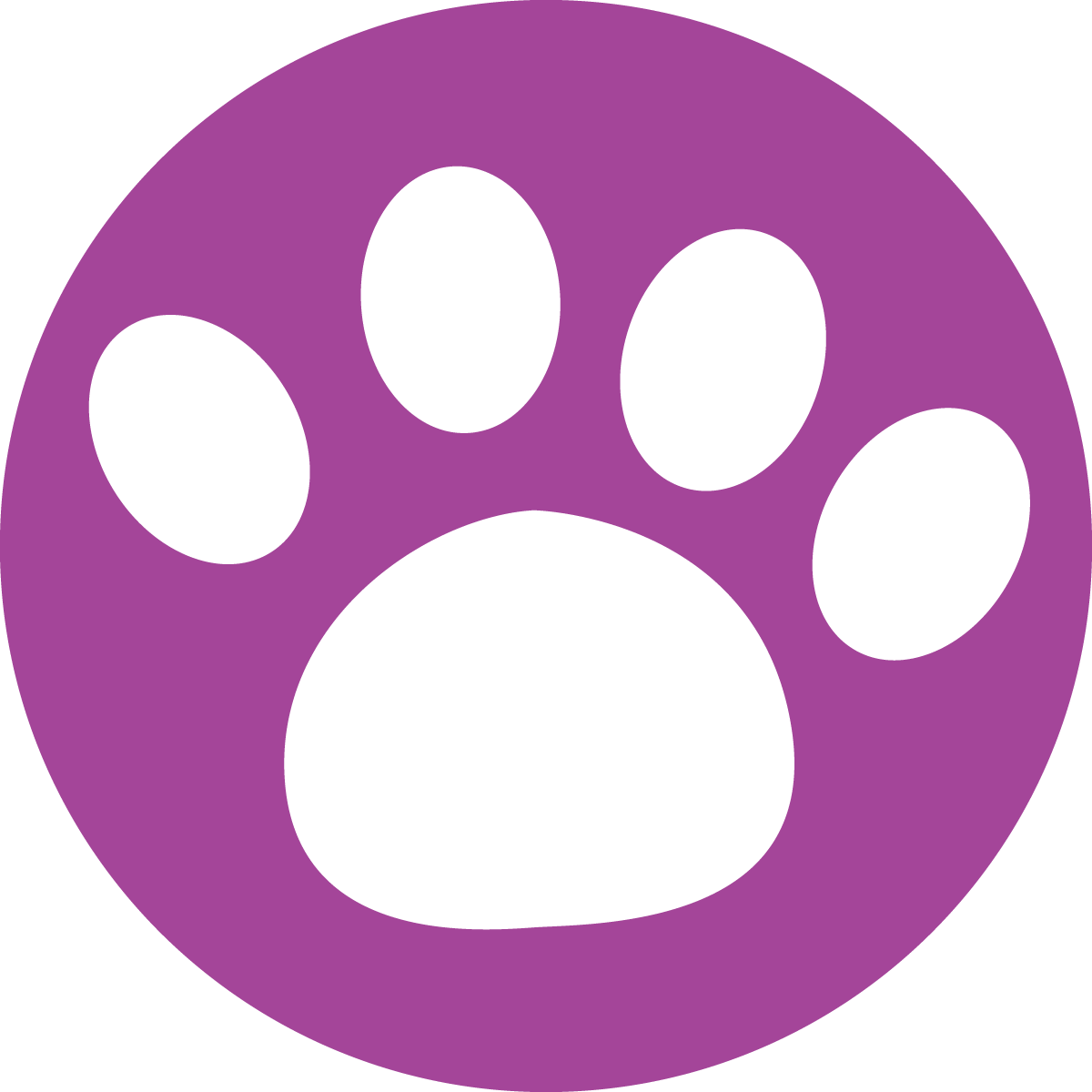 Purple Paw Print Clip Art - Png Download (1200x1200), Png Download