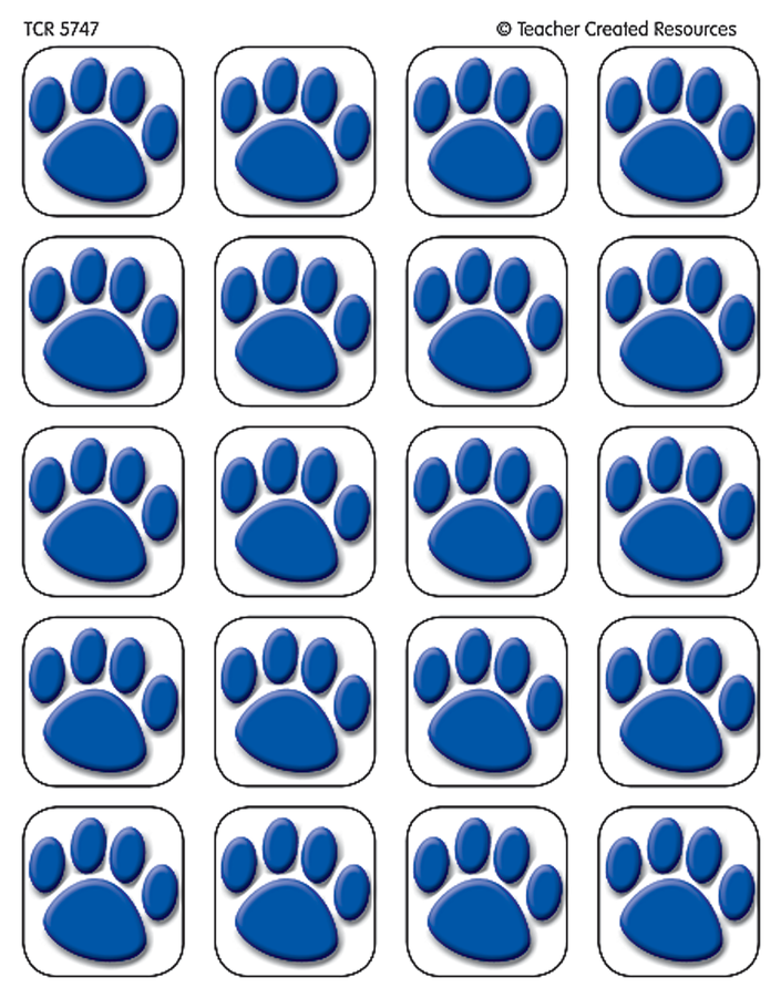 Tcr5747 Blue Paw Prints Stickers Image Clipart (900x900), Png Download